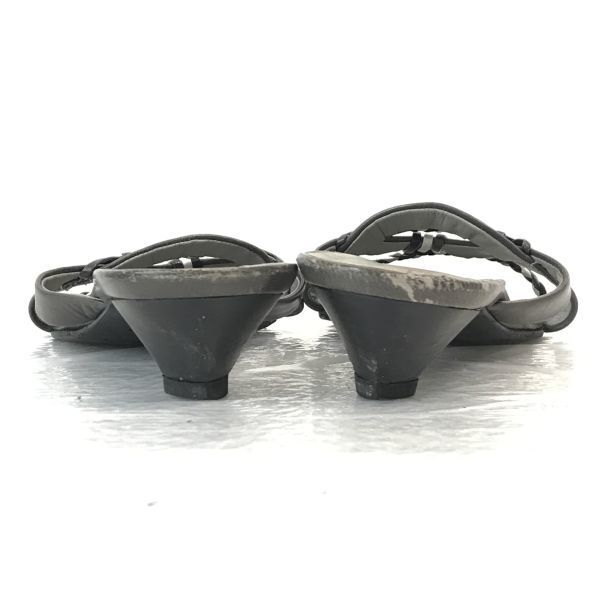 Miu Miu Mule Sandals Low Heel 37.5 23.5 Gray Shoes Mule Sandal(USED)