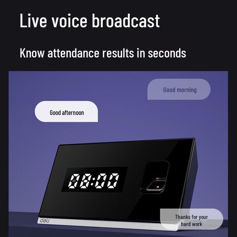 Deli Smart WiFi Fingerprint Time Clock CN plug (adapter included)