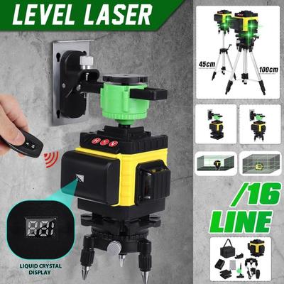 Lumină verde de înaltă precizie 3D în aer liber, nivel de lumină puternică, cablare automată, contor de sol pentru interior, nivel laser cu 12 linii