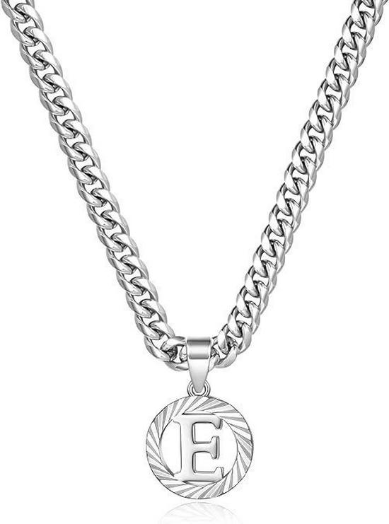 Unisex European & American Silver Letter Clavicle and Cuban Chain - Perfect Holiday Gift