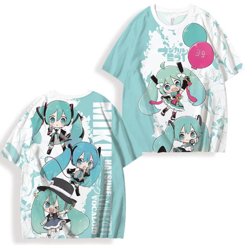 Hatsune Miku 3D Printed Women's Short Sleeve Tee Summer Casual Cute Men's Sport Tops Hot Anime Fans T-shirt Unisex Tops Y2K 2025