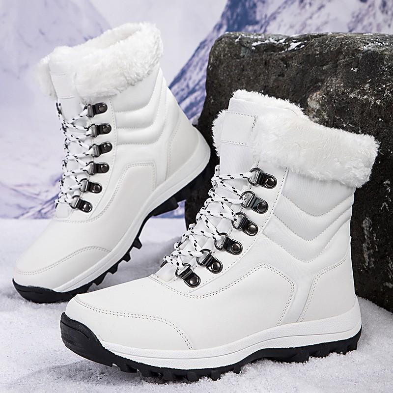 Women's Fleece-Lined High-Top Snow Boots - Warm, Thick, Plus Size Cotton Short Boots for Autumn/Winter Fashion