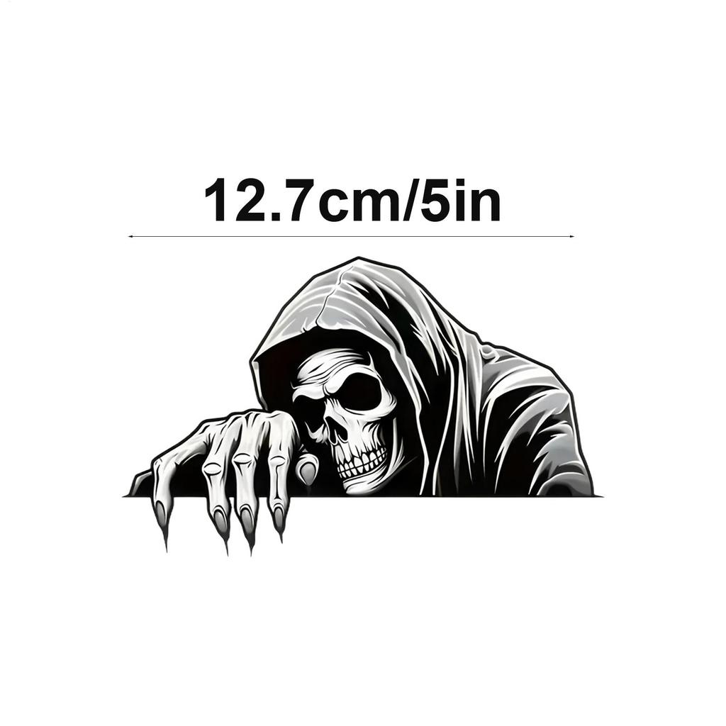 12.7cm Halloween Skeleton Guard Car Stickers Horror Skeleton Sticker Exterior Parts Motorcycle Stickers On Car Accessories