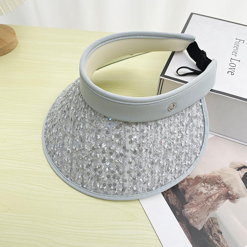 Sequined sunshade empty top hat Children's summer outdoor travel sunscreen empty top hat Small and versatile sun hat
