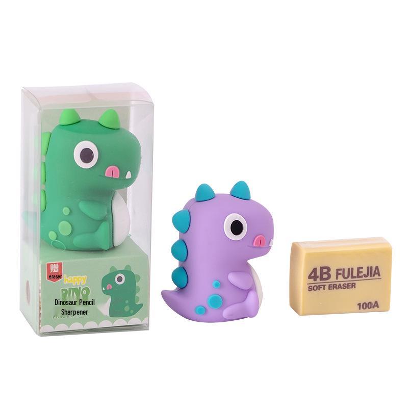 Portable Cute Cartoon Pencil Sharpener with Eraser for Primary Students - Stationery Gift