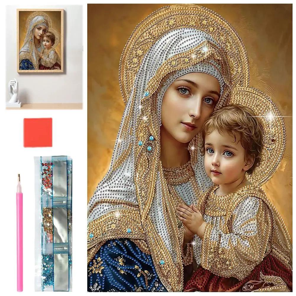 5D Diamond Art Painting Kits For Adults,religious Themes Special Shape Crystal Diamond Partial HandmadeKits For Home Decor R9U4