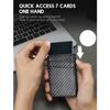 New's Side Push Pop Up Suport card Carduri Portofel subțire din piele din fibră de carbon Protecție RFID Până la 9 carduri Husă pentru carduri din aliaj de aluminiu