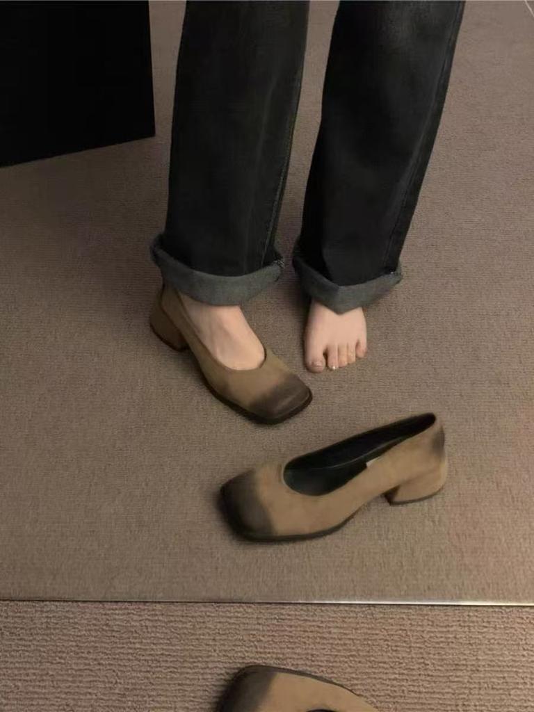 Thick heel Mary Jane small leather shoes late evening temperament high heels 2025 autumn new high-end retro single shoes women