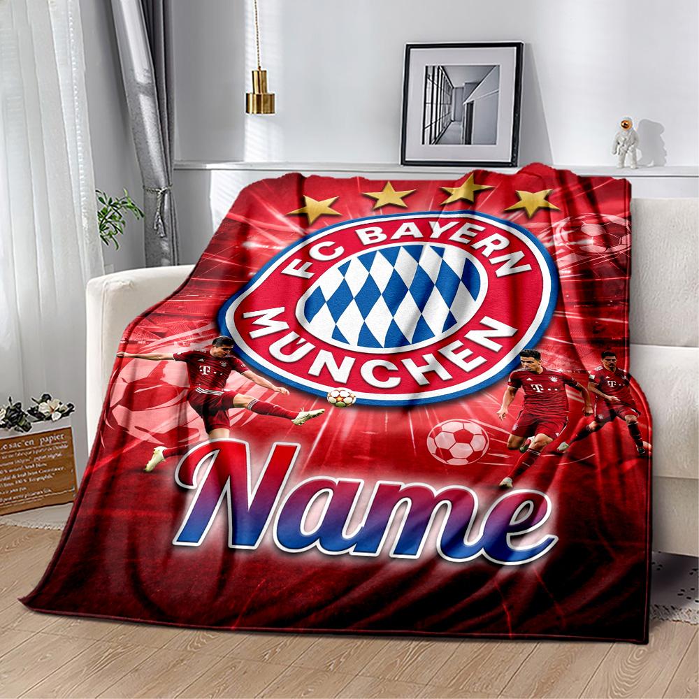 Bayern Munich Jersey Personalized Text Blanket Multi-purpose Customizable Blanket Soft & Cozy for Seaside Nap Home Decor Living Room for All Occasions