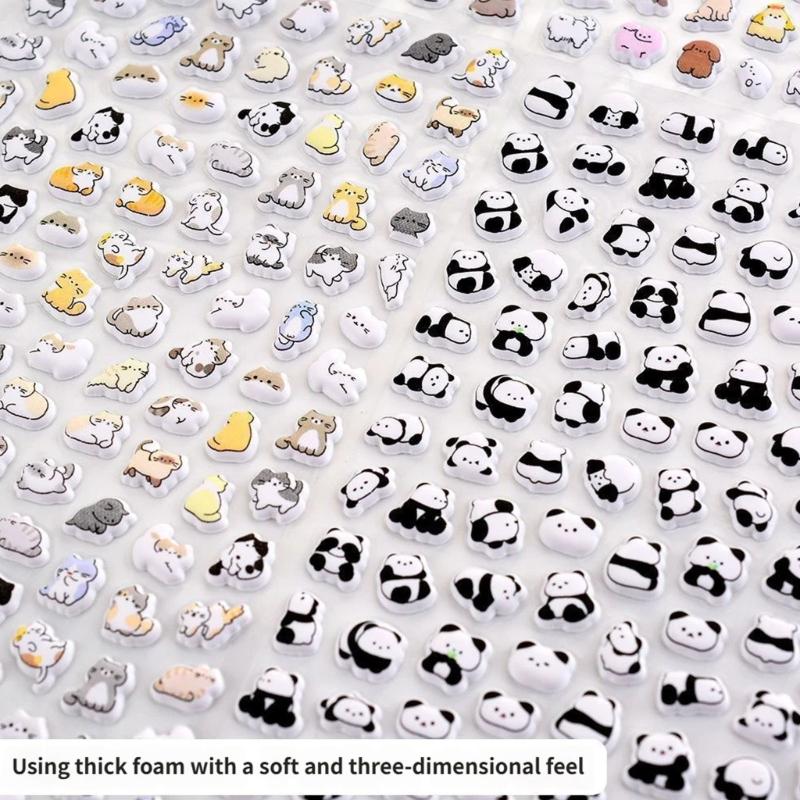 Cute Small Sticker for Kids & Adults, Reusable Tiny Sticker for Scrapbooking Puffier Sticker Sheets Decorative Sticker