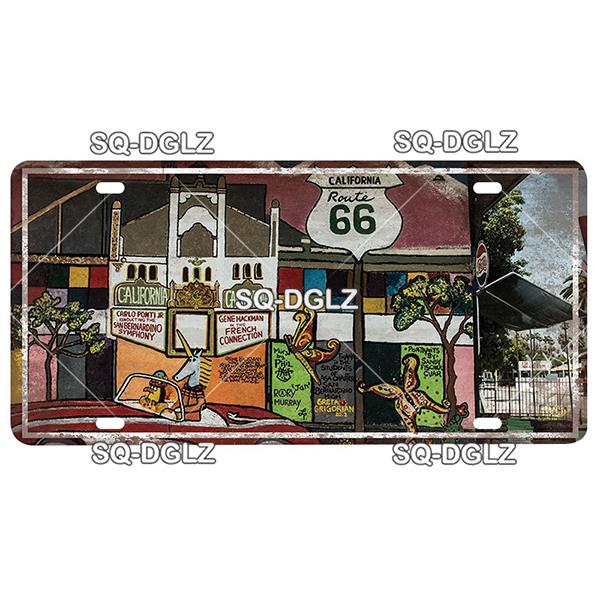 

ROUTE 66 Metal Sign Tin Sign Licenses Plate Garage Decor Plaque Vintage Man Cave Bar Pub Club Home Wall Decor Garage Poster 20x30cm（7.8x11.8inch）