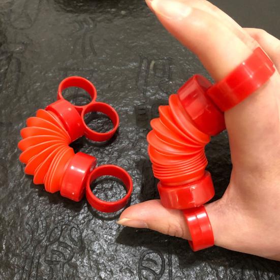 Finger Telescopic Tube Finger Fidget Toy Kids Teens Adults Stress Relief Stretchable Tube Fingertip Sensory Toy Occupational Therapy Hand Exerciser