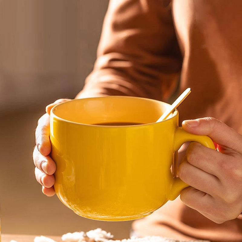 Large Capacity Ceramic Mug Office Breakfast Cup for Couples Home Milk Cup