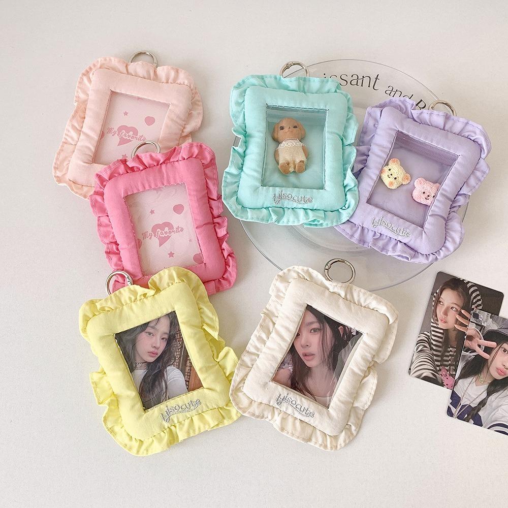 Portable Fabric Pillow Photo Holde Bag Pendant Photo Storage Picture Frames Photo Card Sleeves