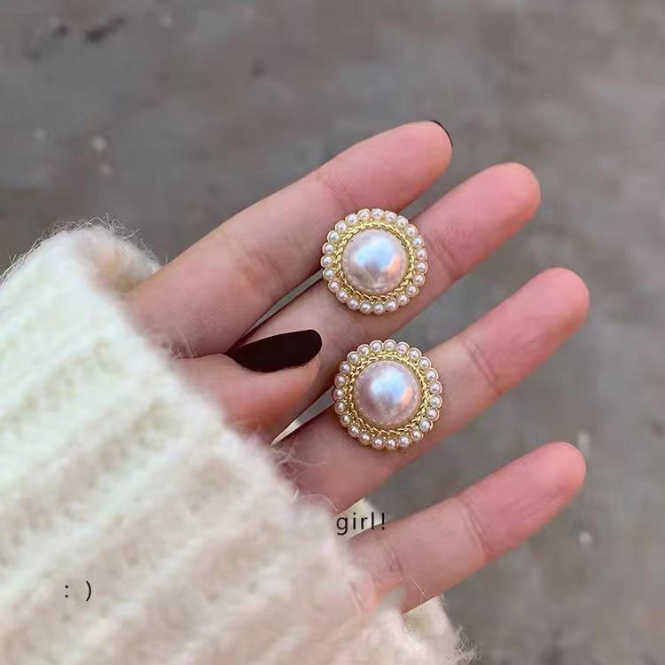 Silver Needle Pearl Flower Tassel Earrings - Women's Trendy All-Match Jewelry