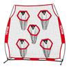 1828.8x1828.8mm Football Trainer Throwing Net, Training Throwing Target Practice Net with 5 Target Pockets, Knotless Net Includes Straps and Portable