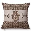 Arabic Fatima Hand Cushion Cover Worship Decoration Hamsa Khamsah Hand Pattern Print Cotton Linen Sofa Pillowcase Cojines Kussen