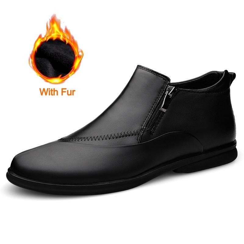 

British Style Men Genuine Leather Chelsea Boots 2025 New Business Boots Outdoor Antiskid Ankle Boots Flat Designer Shoes 46