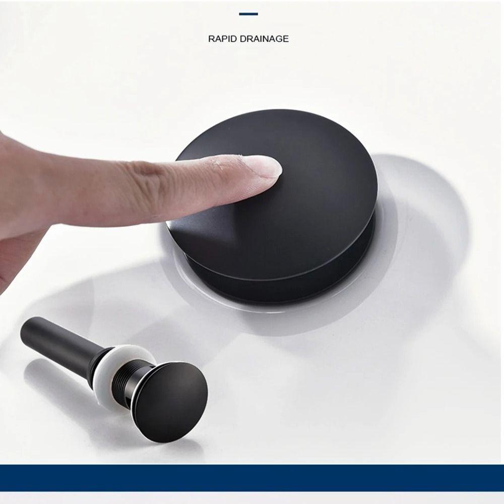 Push-Button Control Basin Drain Plug Bathroom Replacement Accessories Easy Installation