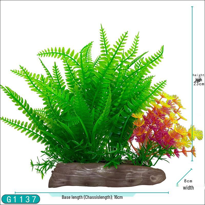 Aquarium Landscaping: Easy Grass Decoration Set with Large Faux Water Plants