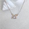 S925 Sterling Silver Bow Pendant Necklace - Women's Simple Luxury Zircon Clavicle Chain