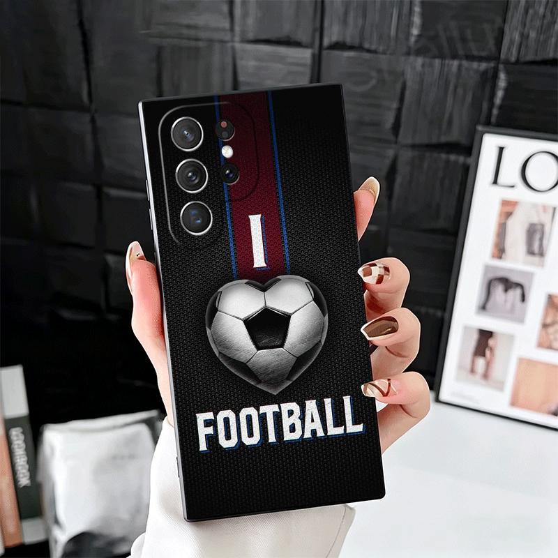 

Football Soccer Ball Design Soft Phone Case for Samsung Galaxy S26 S25 Edge S24 Ultra S23 Plus S22 S21 FE S20 Black Cover Back S Samsung S26