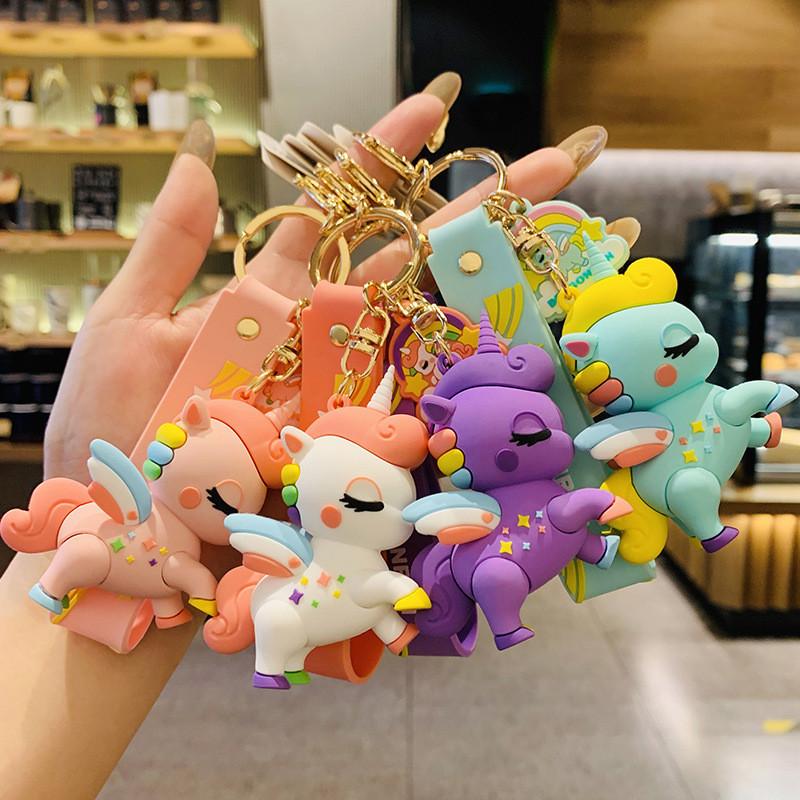 Adorable Unisex Unicorn Keychain Soft Silicone Durable Birthday Party Gift