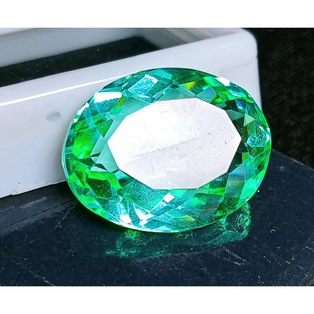 Certified Natural Green Topaz Brazilian Oval Cut 12+ Ct Fabulous Loose Gemstone