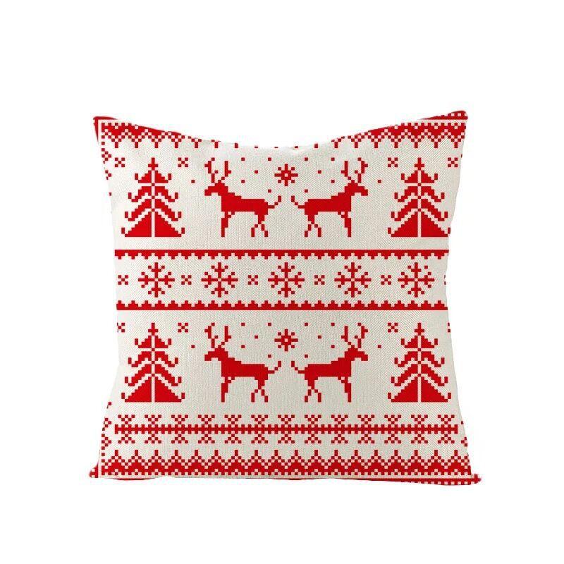 Linen Christmas Pillowcase Home Christmas Sofa Pillowcase Christmas