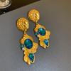 Pendientes de Carrillón de Viento de Perla y Cristal de Aguja Plateada Vintage