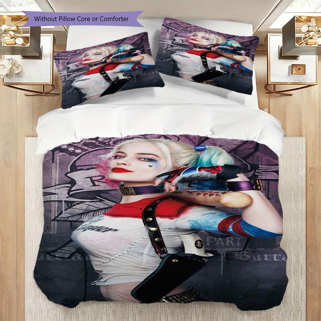 Harley Quinn'S Urban Adventure Threepiece Set 1 Duvet Cover 2 Pillowcase Without Core Duvet Cover And Pillowcase Bedding Set