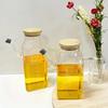 Kitchen Large Capacity Oil Bottle Soy Sauce Seasoning Bottle High Temperature Resistant Material With Bamboo Cover