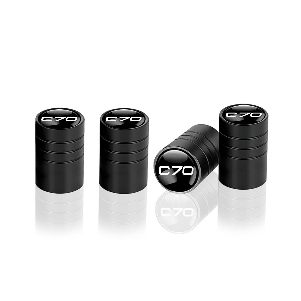 Sbcam7 4pcs Aluminum Valve Caps Car Wheel Tires Valves Tyre Stem Air Valve Caps For Volvo R XC60 XC70 S60 S60L V60 V70 C90 D8 T6 AWD D6