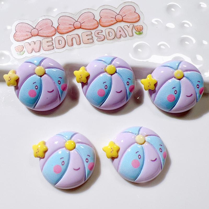 10Pcs Cute Bright Interesting Cartoon Beach Umbrella Slippers Series Resin Scrapbook Diy Jewelry Wedding Hairpin Accessories A94