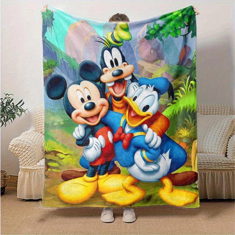 1 pezzo, Coperta Plaid Disney Topolino e Amici Morbida e Accogliente per Arredamento Casa, Copridivano, Uso Esterno, Viaggio