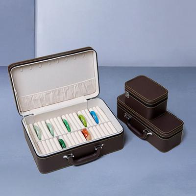 Boîtes de rangement pour bijoux en cuir PU Anneaux Collier Bracelet Étui de transport Utilisation en voyage