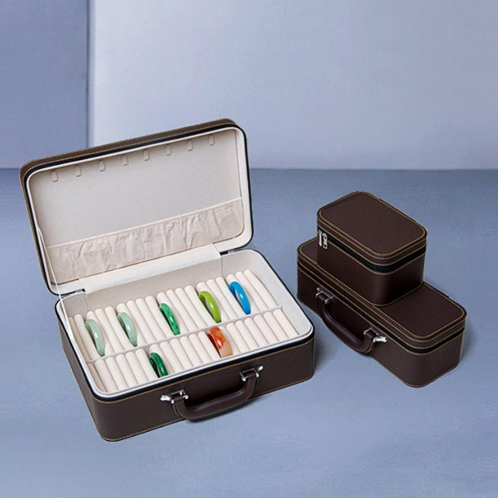 Rings Necklace Jewelry Storage Boxes Velvet Inner Bracelet Carrying Case Travel Use