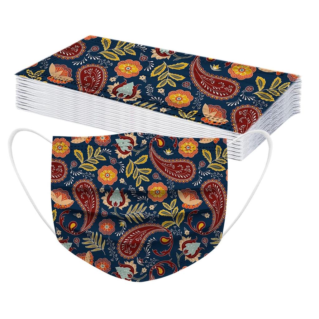 20PCS Adult's Mask Paisley Print Disposable Face Mask Industrial 3Ply Ear Loop