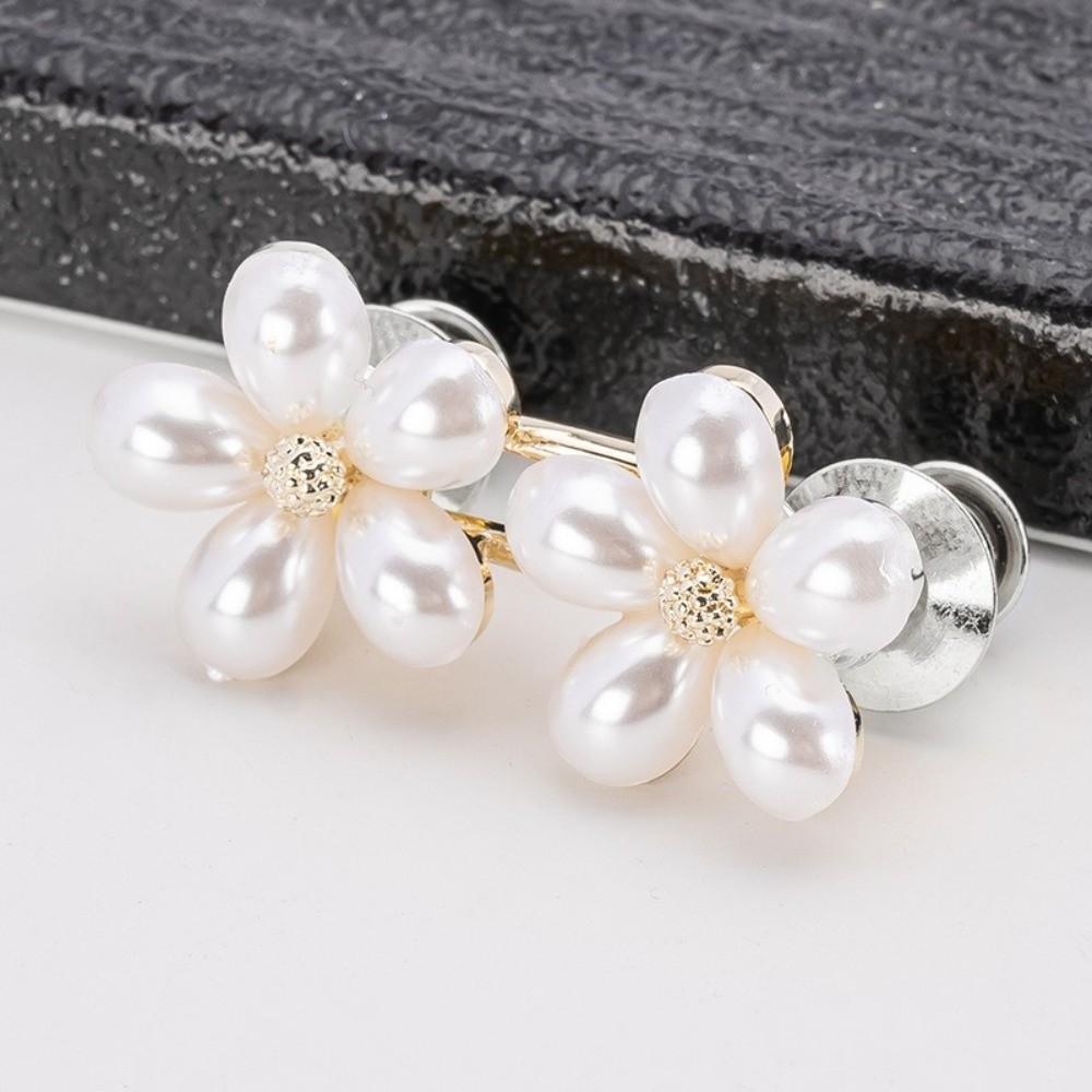 Adjustable Waist Jeans Waist Tightener Five Petal Flower No-Sew Removable Jean Button Imitation Pearl Clothing Waist Adjuster