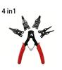 Set de pinces circlips 4-en-1 Pinces pour circlips Pinces à sertir multiples Tête de pince amovible Pinces pour circlips de retenue Outils à main Multifonctionnel