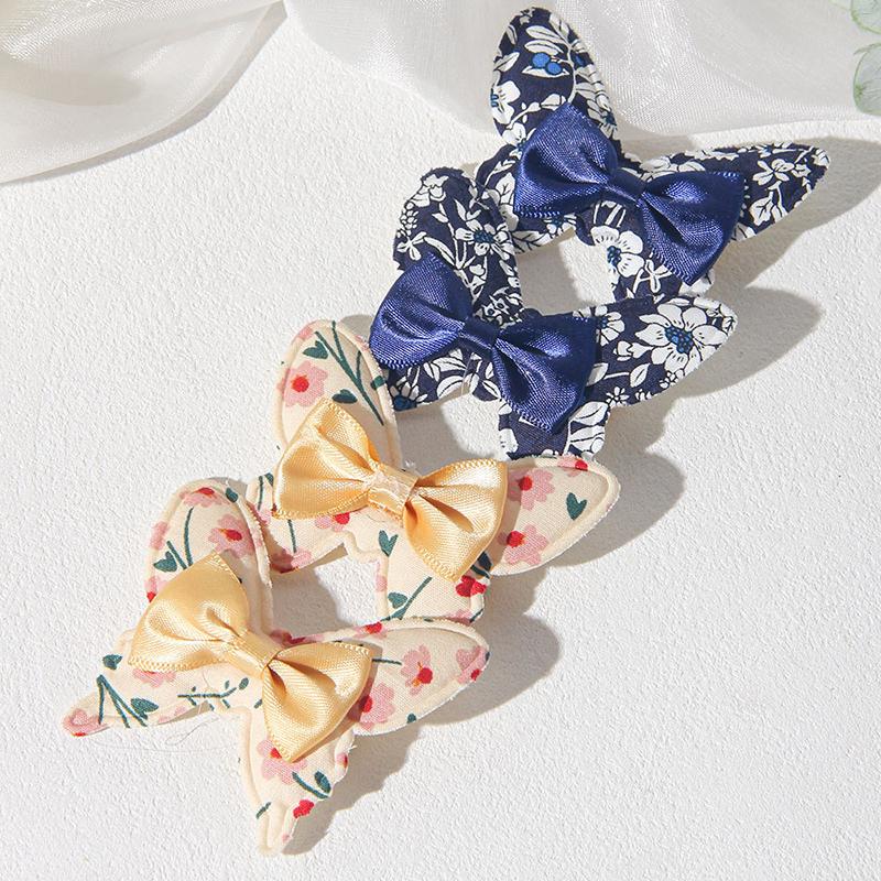 New 4Pcs Flower Butterfly Hair Clips Girls Favorite Fashion Lovly Barrettes Clips Gift Baby Hair Accessories