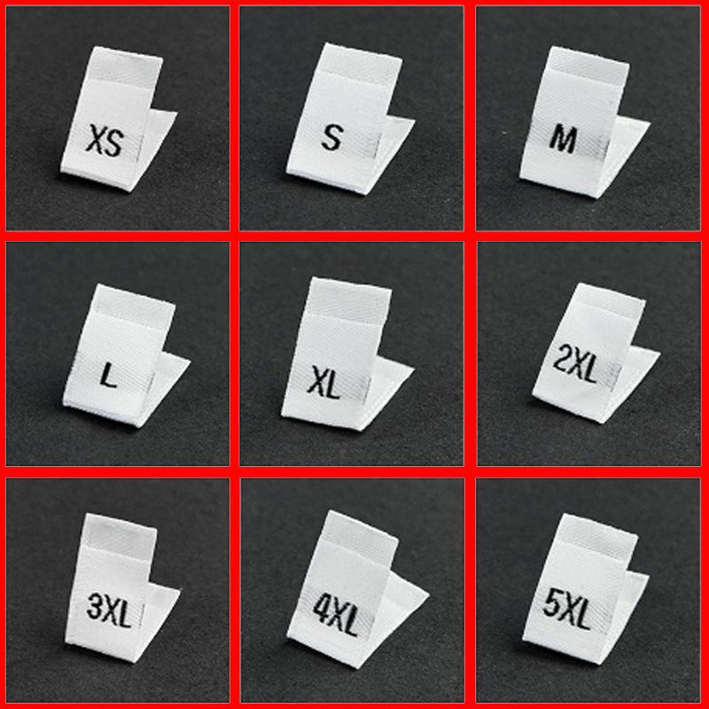 Free Shipping Woven Label: One Size Embroidered Clothing Tag & Sticker