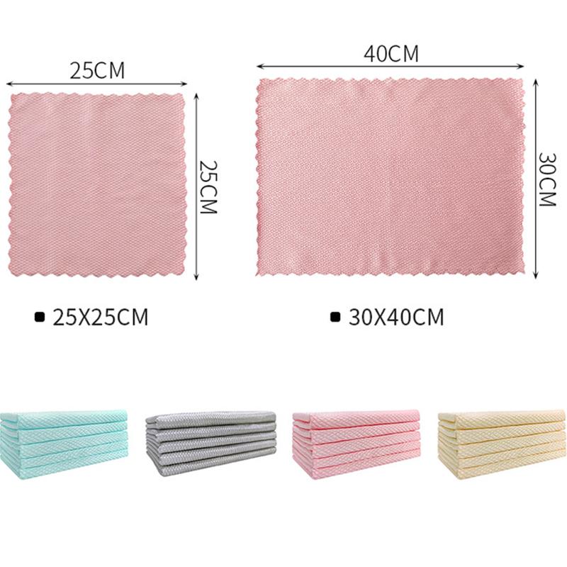 Fashion Glass Mirror Absorbent Glass Windows Dishcloth Bathroom Cleaning Towel Cleaning Tools.Multifunctional Home Kitchen Fish Scale Rag