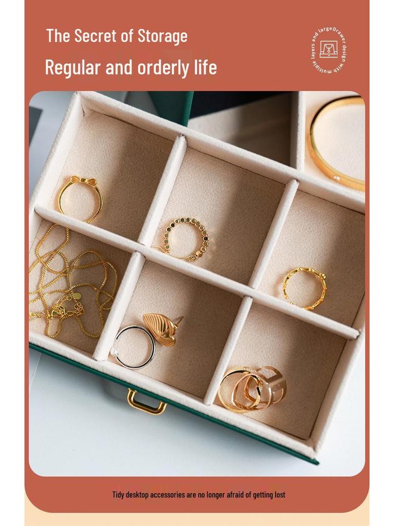 High-Capacity Multi-Layer Jewelry Organizer Box with Lock & Mirror