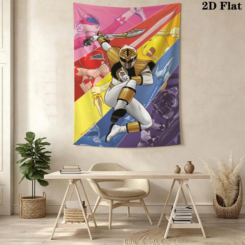 Power Rangers Moonlit Adventure Tapestry Fashion Print Background Cloth Homestay Soft Decoration Tapestry Atmospheric Background Cloth