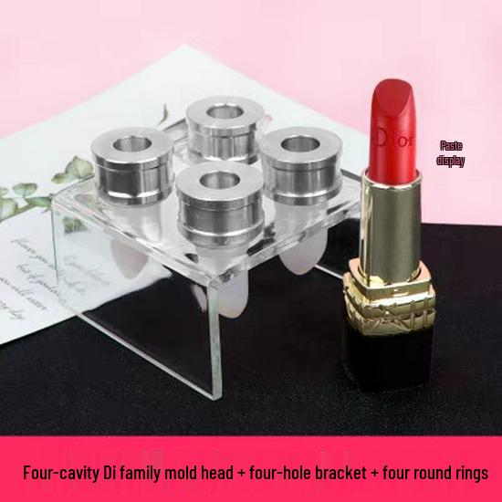 DIY 4-Cavity Lipstick Mold - 12.1mm Diameter, Silicone Pacifier & Chocolate Baking Mold