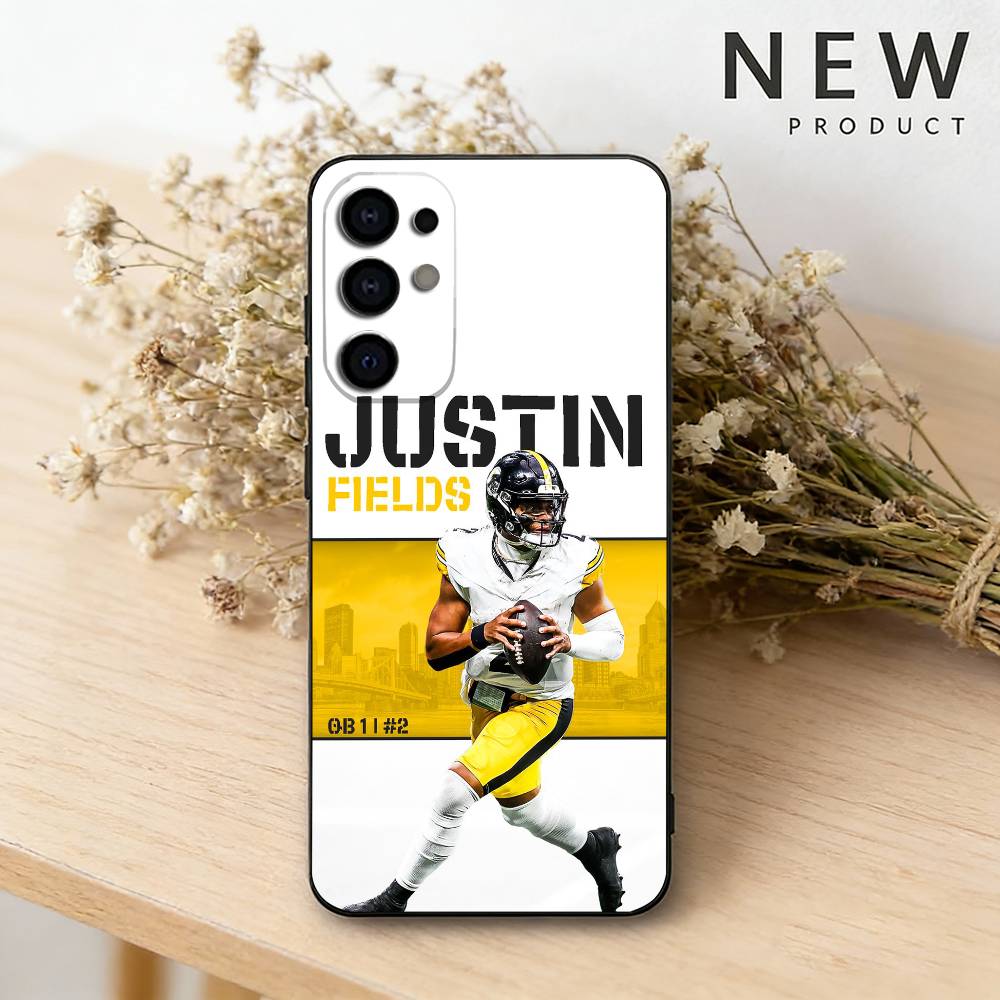 J-Justin Fields 1 Wallpaper Phone Case For Samsung S26,25,24,23,22,30,21,10,9,Ultra,Plus,Lite Black Soft Case