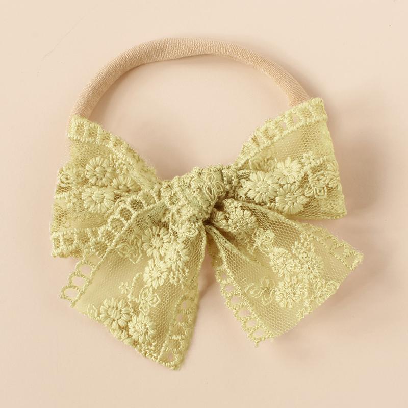 

Baby Nylon Bow Headband For Girls Plush Headbands Cute Elastic Kids Hairbands Embroided Flower Toddler Hair Accessories