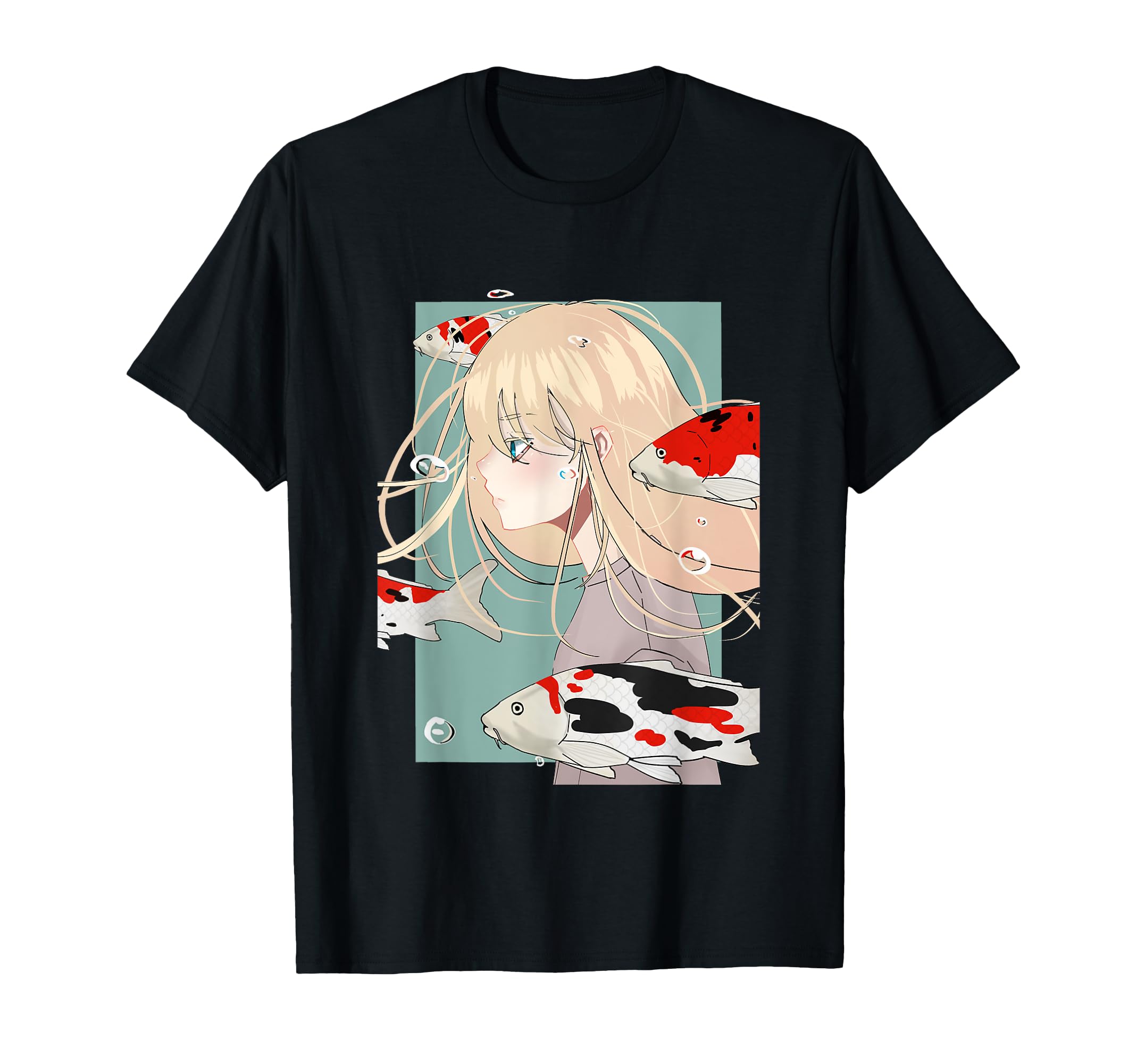 Anime The Aesthetics of Anime Japanese Otaku Girl, Carp, Carp, Goods, T-shirt чёрный