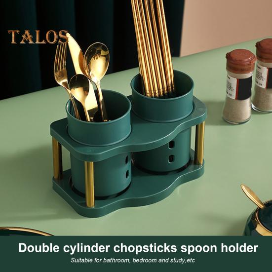 Ätpinnehållare med dräneringshål 2 galler Stor kaliber Ordnat kök Ätpinnefodral Hylla Matsalsredskap